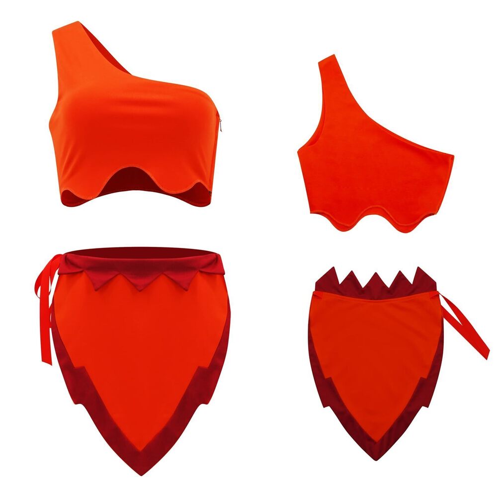 1989 The Last Rainforest Cosplay Crysta Costume 2 piece Crop Top and Mini